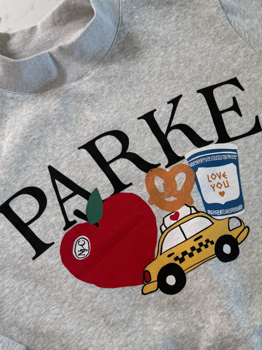 Parke NYC Graphic Fleece Mockneck - Gray - Size L/XL - Picture 3 of 9